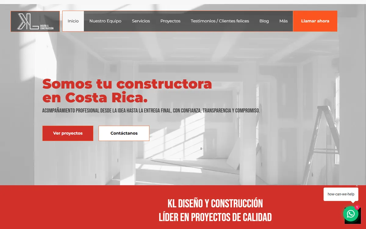 Proyecto KL Diseño y Construcción: sitio corporativo