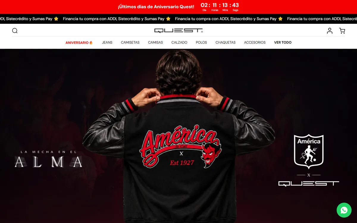 Proyecto Quest: La mecha en el alma: landing en shopify
